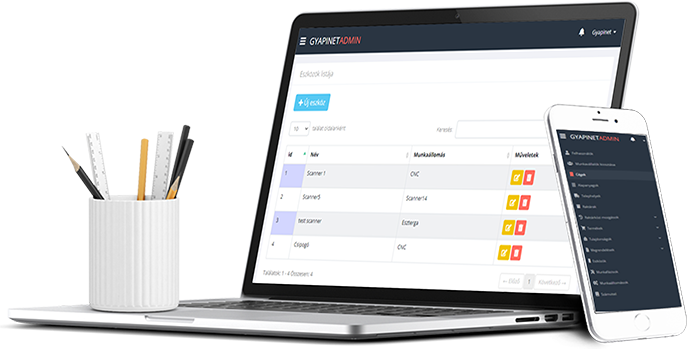 company management system in a laptop